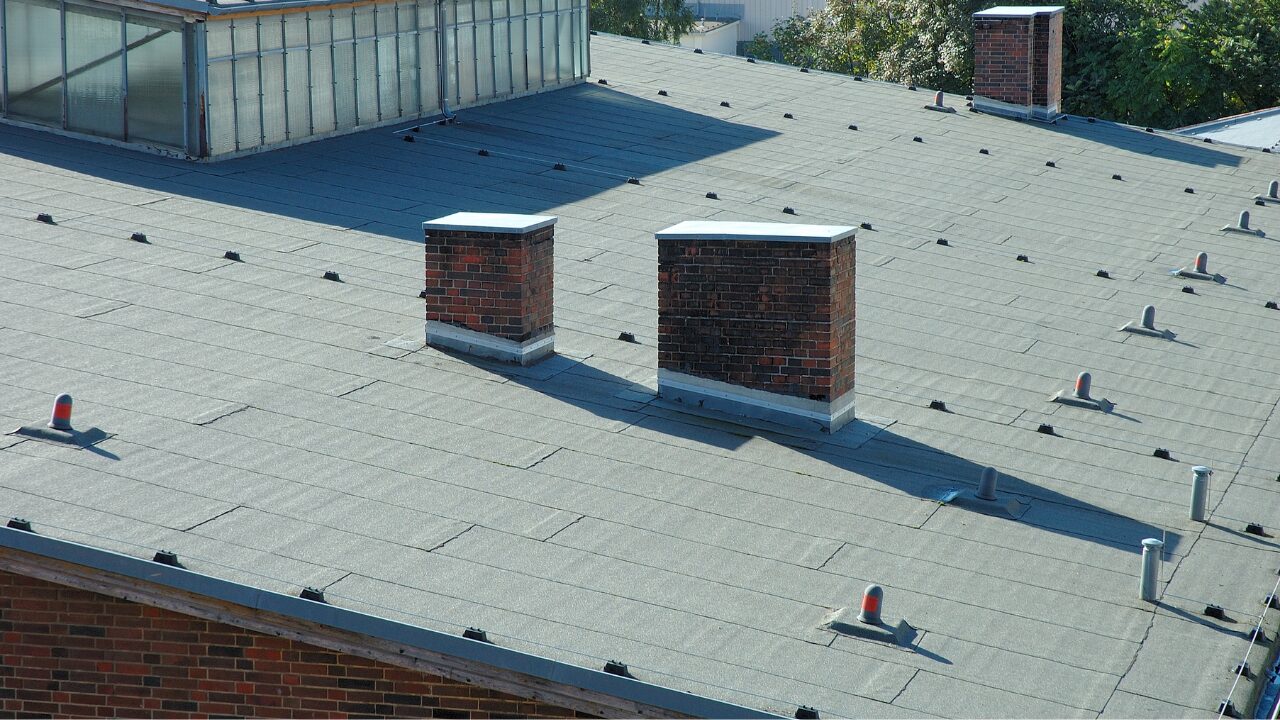 Completed semi-flat roof repair