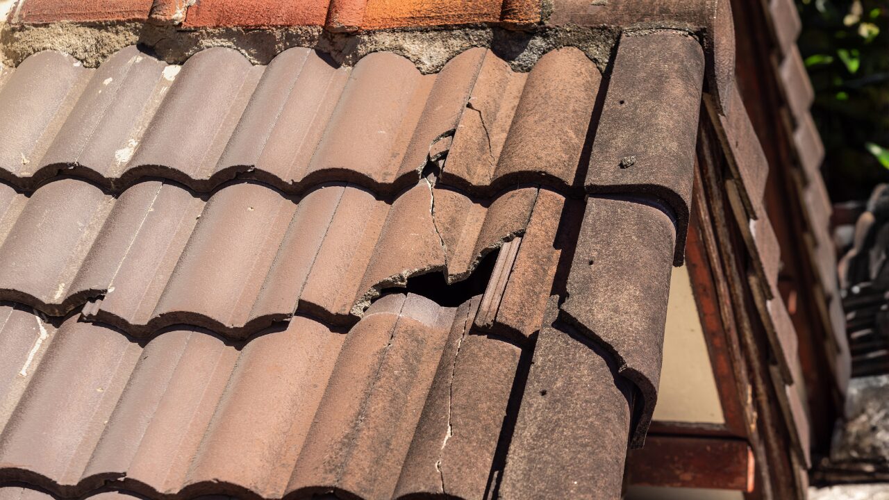 7 1 Damaged old roof tile in need of repair